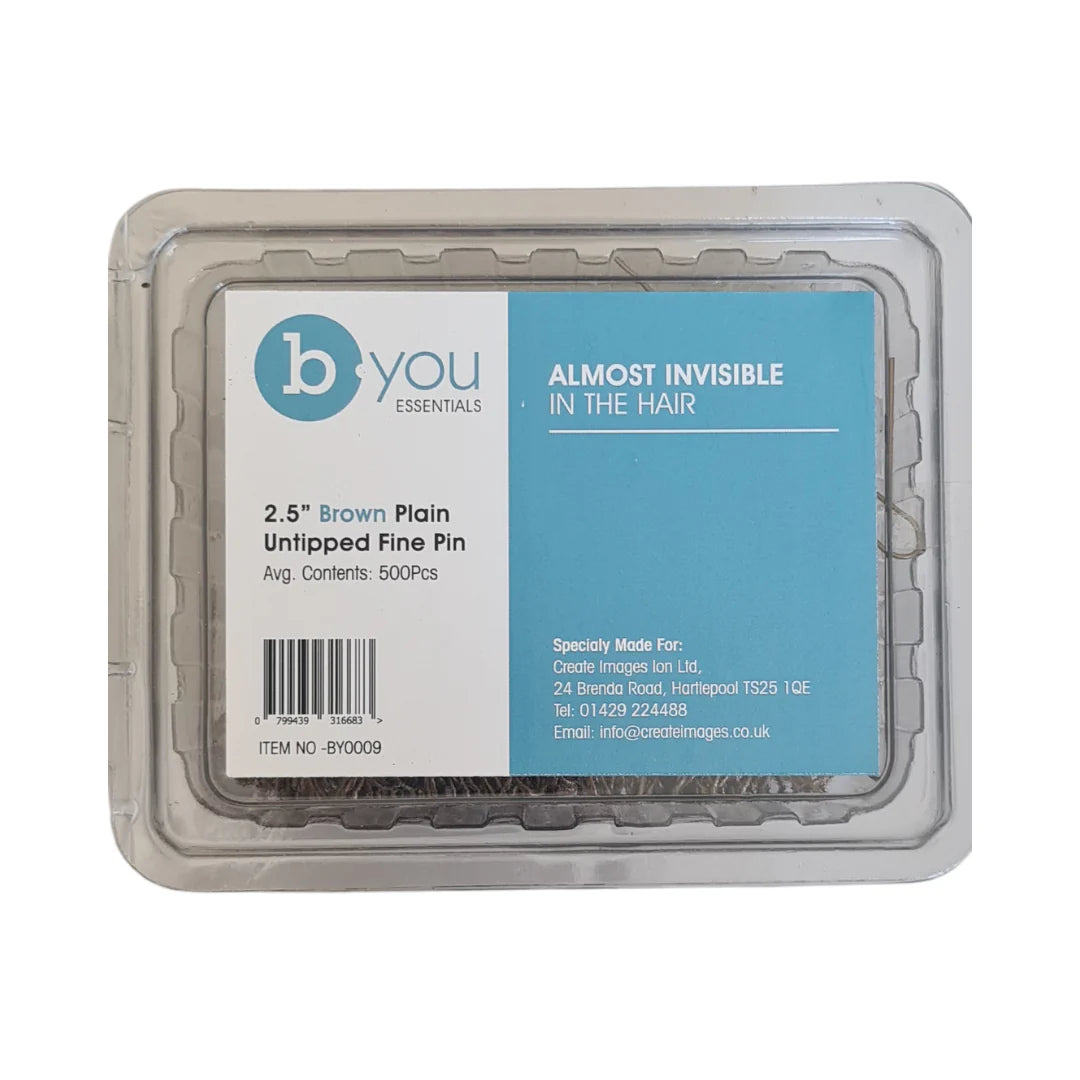 2.5" Brown Plain Untipped Fine Pin (500 piece)