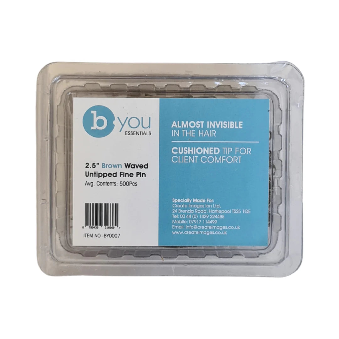 B.you 2.5" Brown waved pin box box of 500pcs