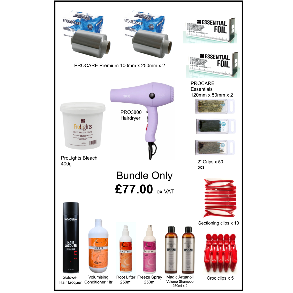 Lilac PRO3800 Hairdryer & Foils Bundle