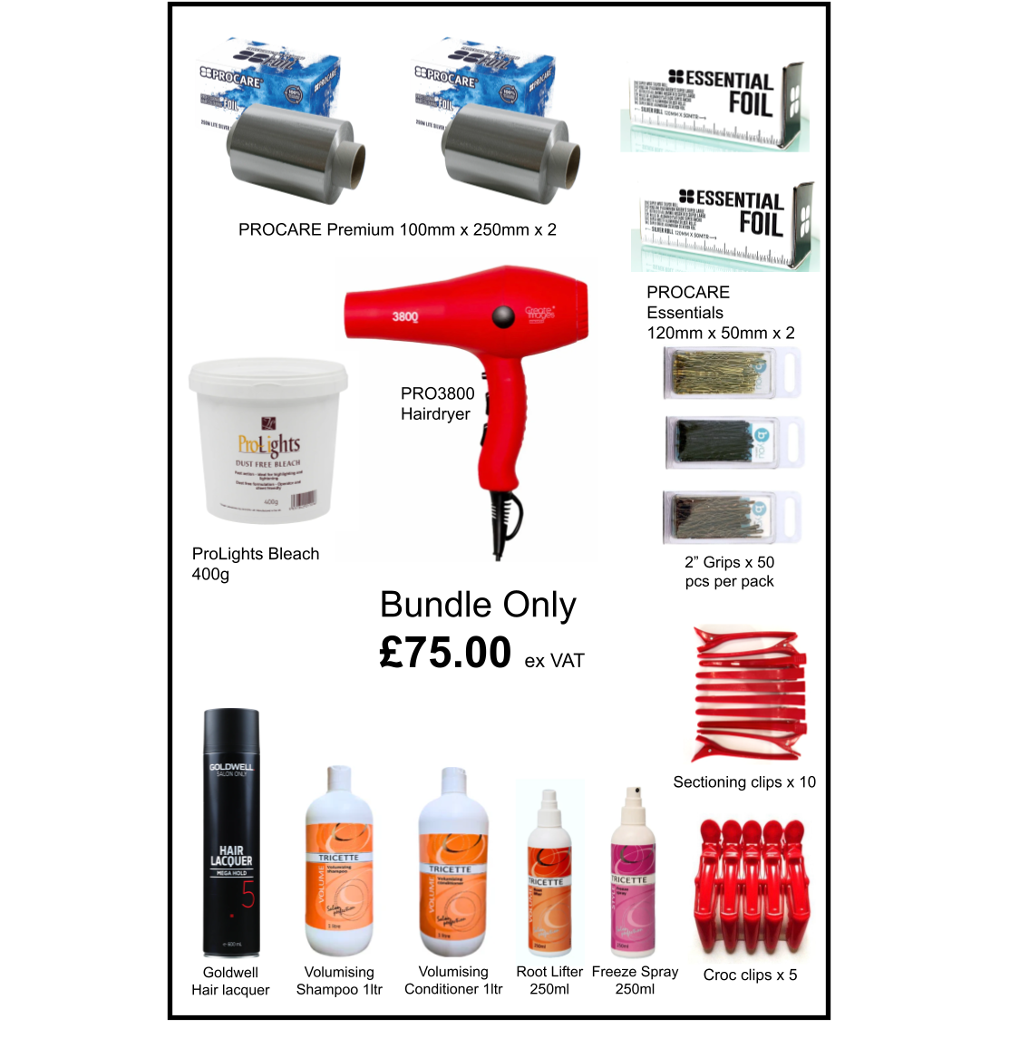 Red PRO3800 Hairdryer & Foils Bundle