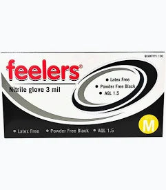 Feelers Medium Nitrile Gloves Black
