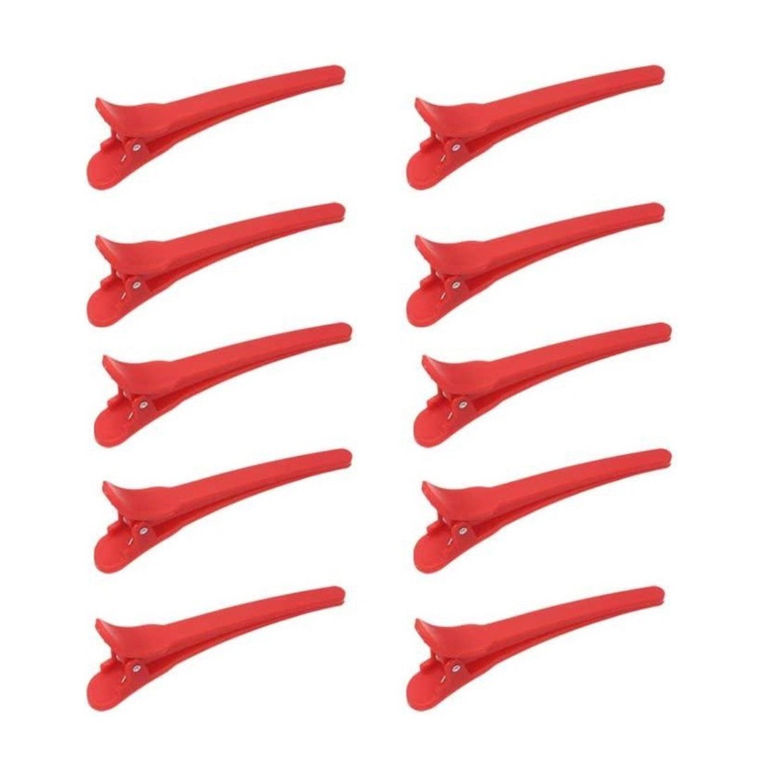 Sectioning Hair Clips Red 10pcs
