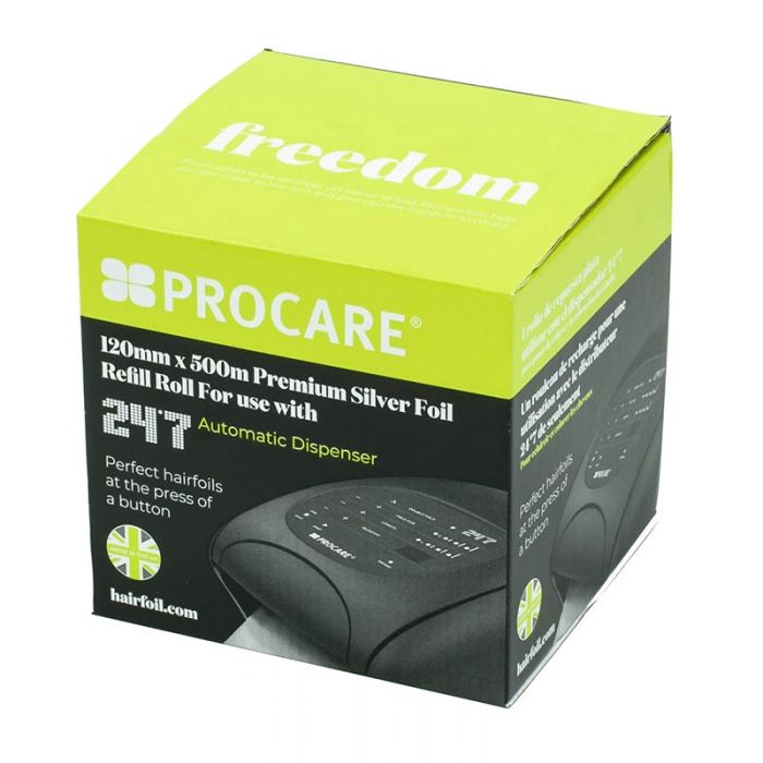 Procare Premium Silver Foil Refill Roll For use with 24*7 Automatic Dispenser 120mm x 450m